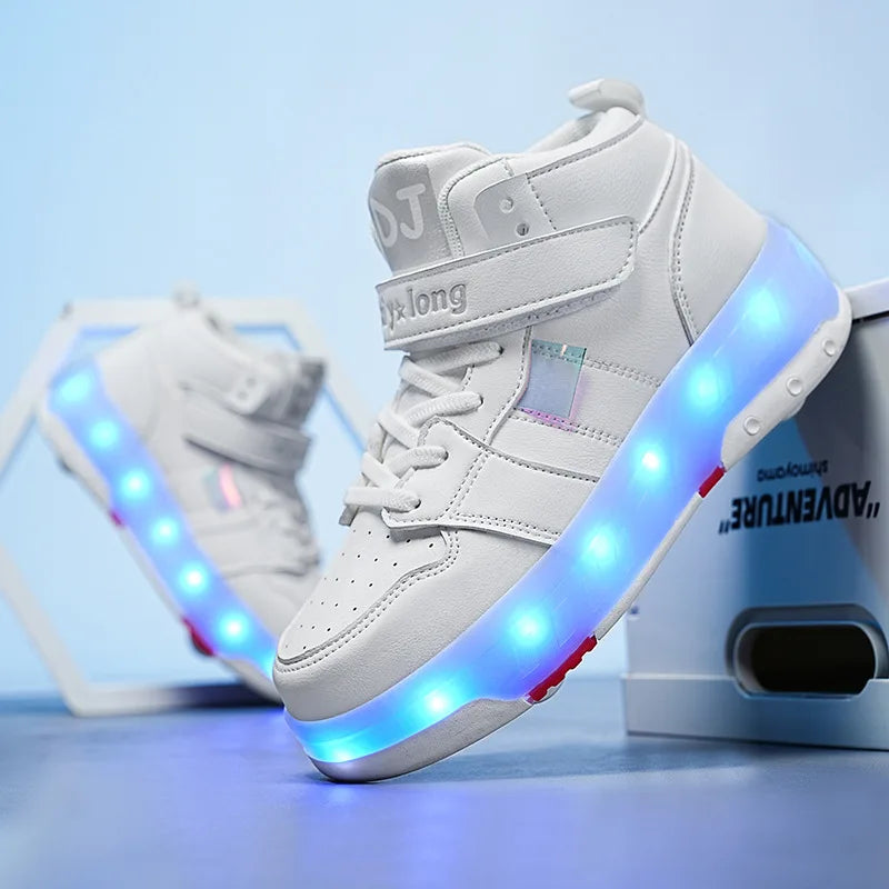 Lindas zapatillas con ruedas y luz LED