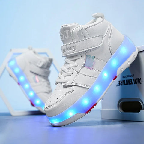 Lindas zapatillas con ruedas y luz LED