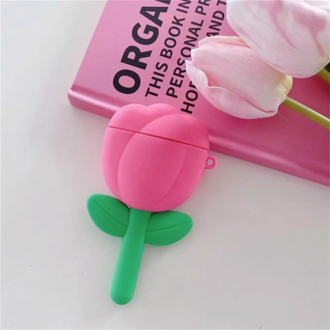 Estuche con flores de colores para AirPods 