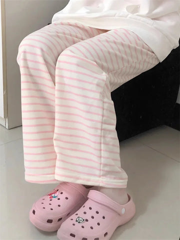 Pantalones básicos de rayas kawaii