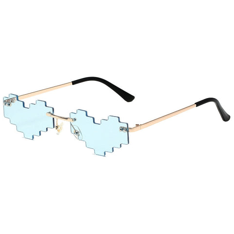 Pixel-Brille in Herzform