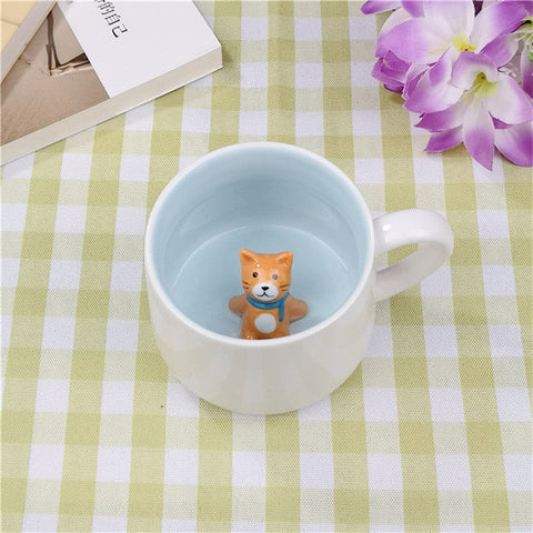 Tazas de cerámica con animales adorables