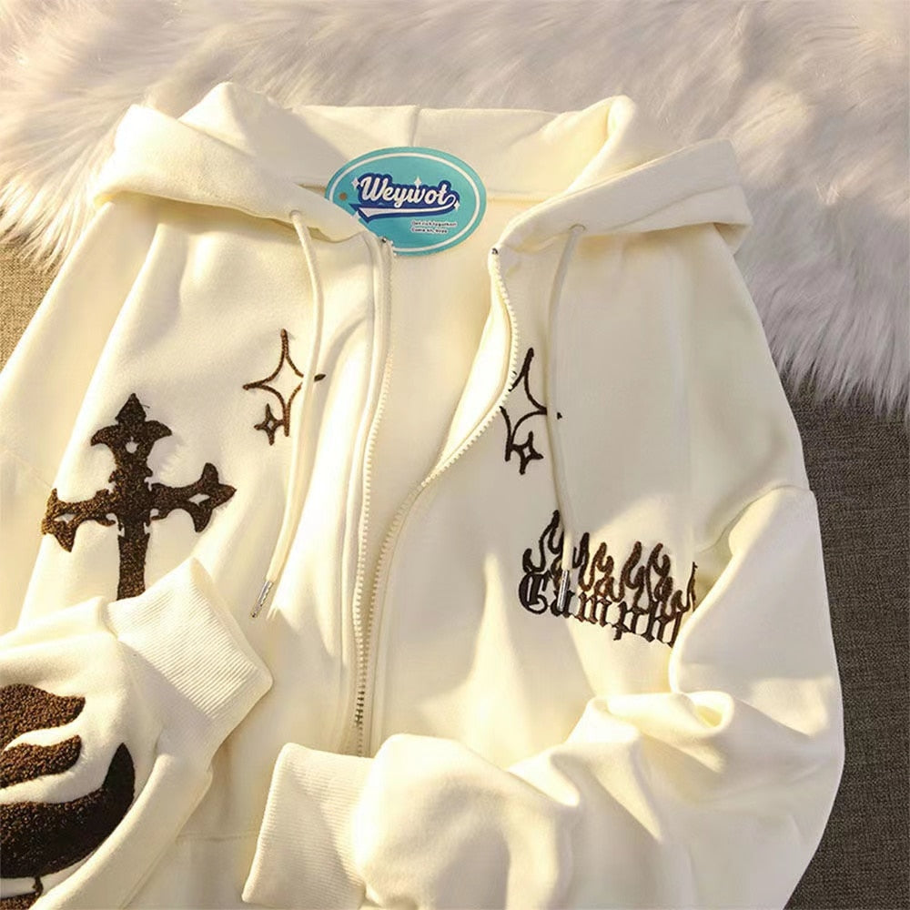 Embroidered Gothic Hoodie