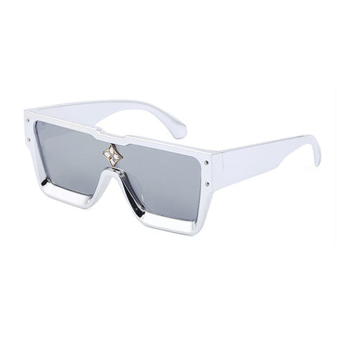 Oversized Crystal Frame Squared Sunglasses