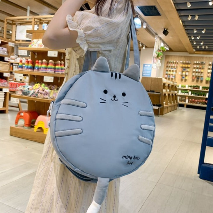 Bolso circular con forma de gato kawaii