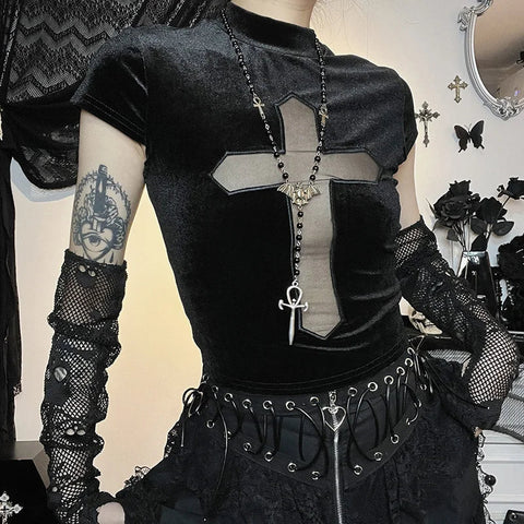Goth Dark Cross T-shirt