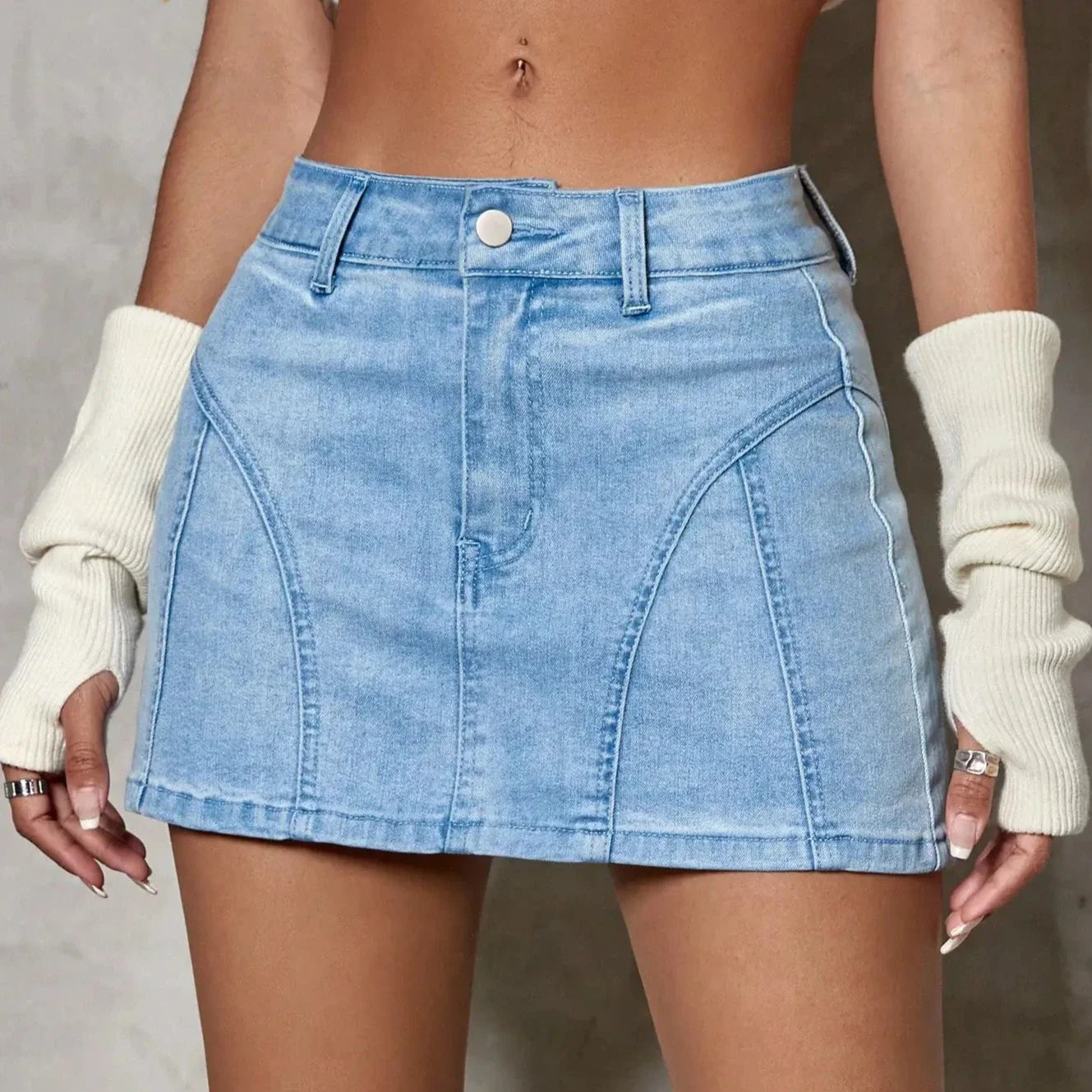 Opal - A-Line Denim Mini Skirt