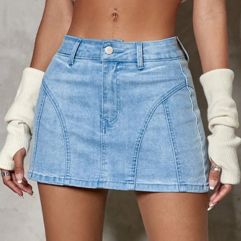 Opal - A-Line Denim Mini Skirt