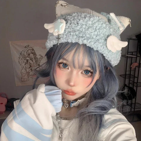 Gorro de invierno pastel de Harajuku