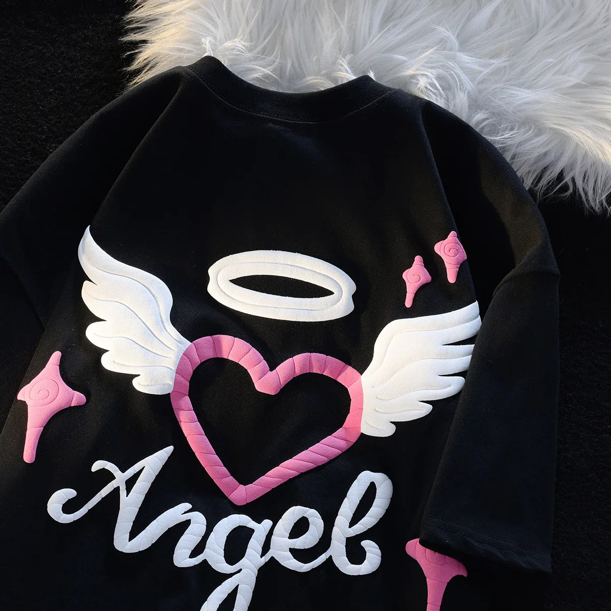 Angel Heart Print Y2K T-shirt