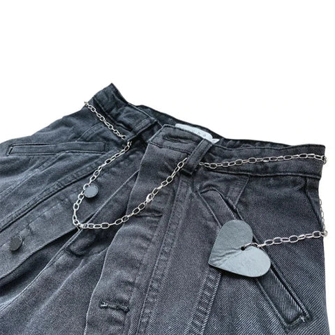 Y2K-Jeansshorts mit hoher Taille