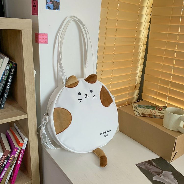 Bolso circular con forma de gato kawaii