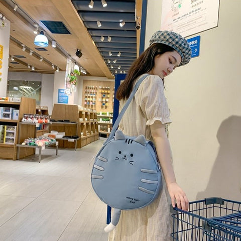 Bolso circular con forma de gato kawaii