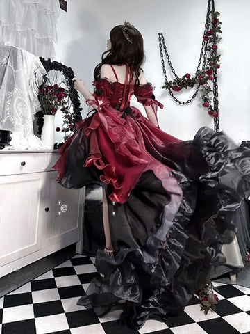 Dark Bride Lolita-Kleid mit Blumenmuster