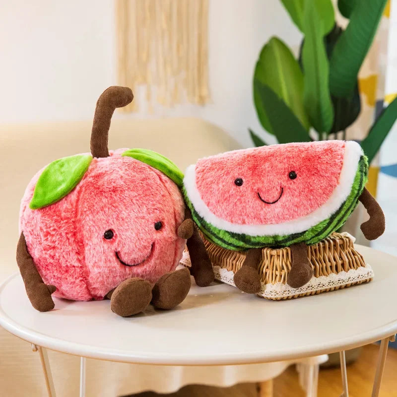 Almohada de peluche con forma de fruta kawaii