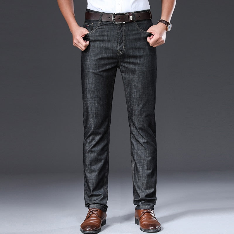 Mason - Mid Waist Straight Cut Denim Jeans
