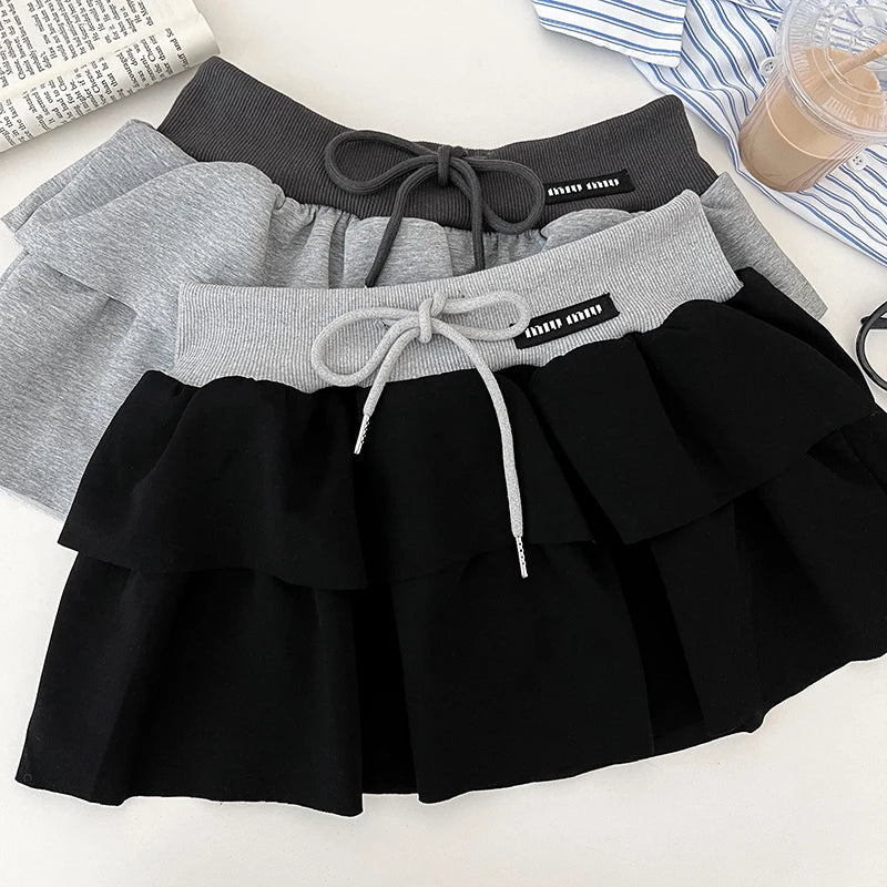 Elastic High Waist Mini Skirt