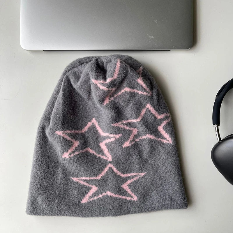 Gorro cálido con forma de estrella kawaii