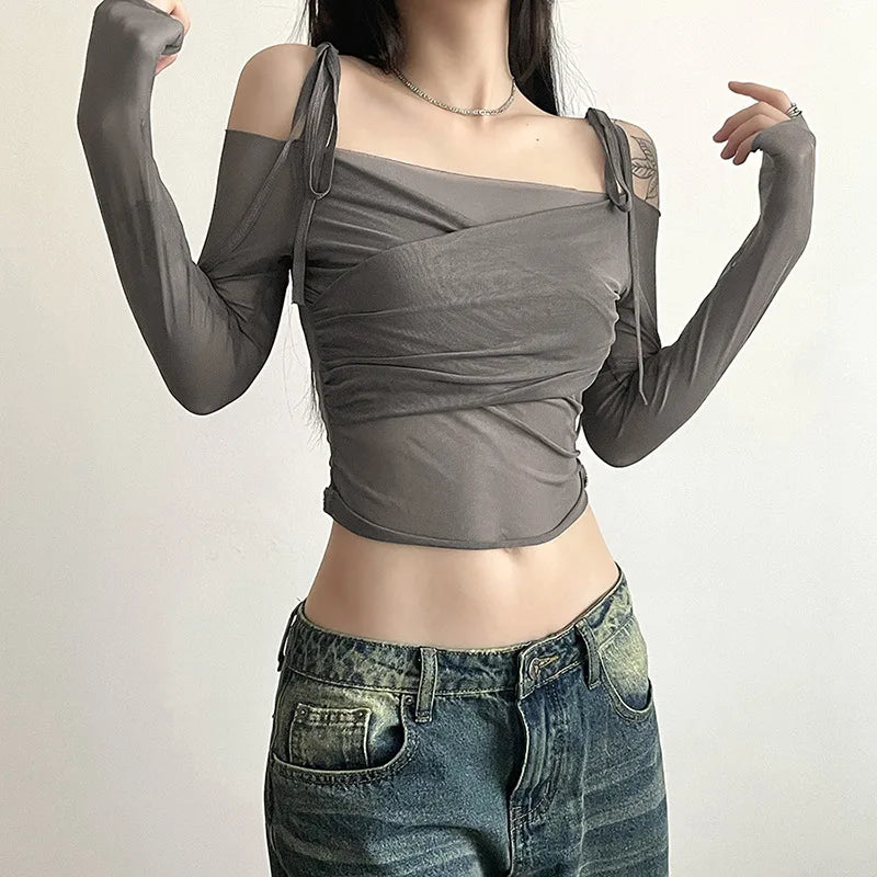 Süßes Fairycore Off-Shoulder-Top