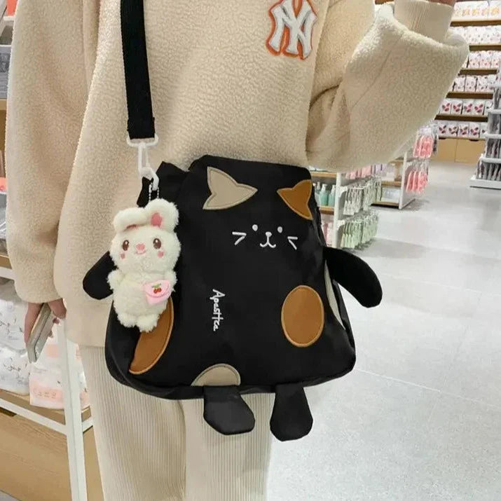 Lindo bolso de hombro con forma de gato de dibujos animados