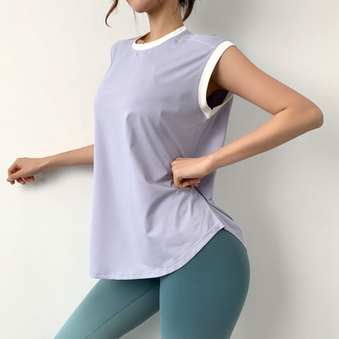 Camiseta deportiva y fitness holgada de secado rápido para mujer