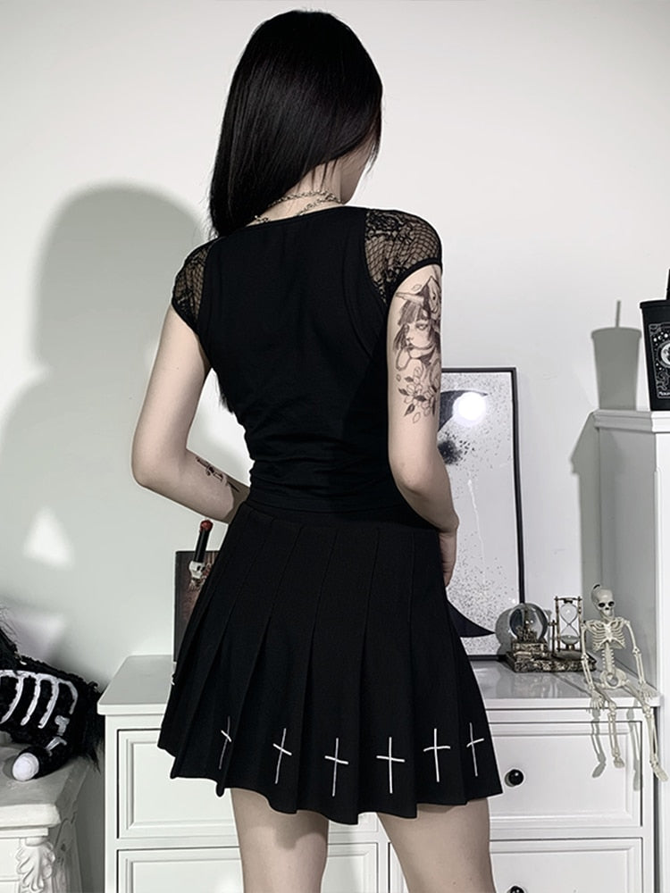 Dark Gothic Lace Top