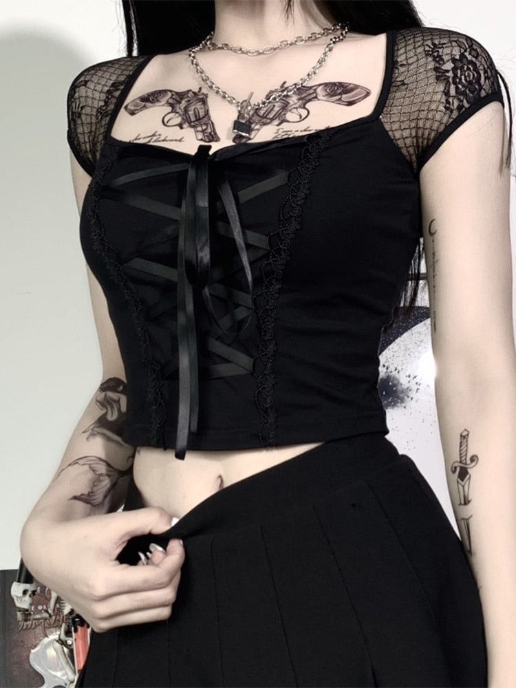 Dark Gothic Lace Top