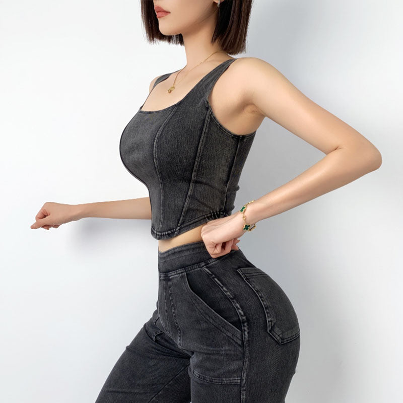 Jeanstop für Yoga und Fitness für Damen