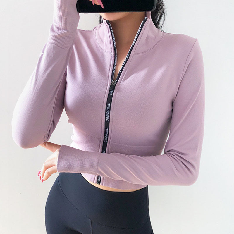 Langärmlige Slim Fit Trainingsjacke für Damen