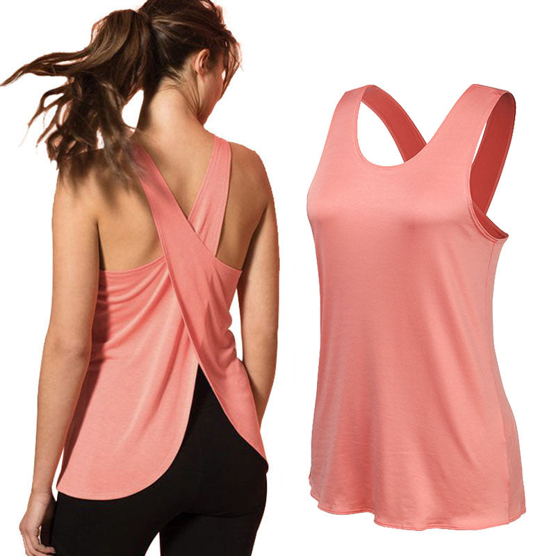 Cross Back Sleeveless Women’s Fitness Top