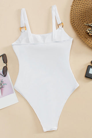 Ring Cutout One-Piece Swimsuit  - White