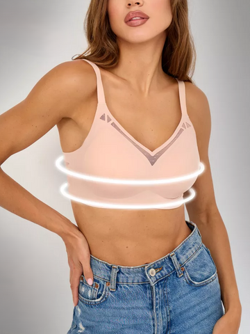 Schöner Push-Up-BH mit Rücken, Anti-Sagging-Seitenbrüste, nahtlos, drahtlos, Rosa