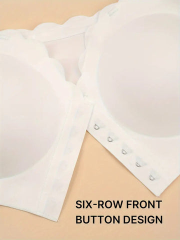 Front Closure Wireless Strapless Bra White