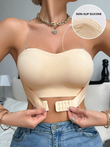 One-piece Front Closure Seamless Wireless Comfortable & Adjustable Bra .Invisible Shoulder Straps