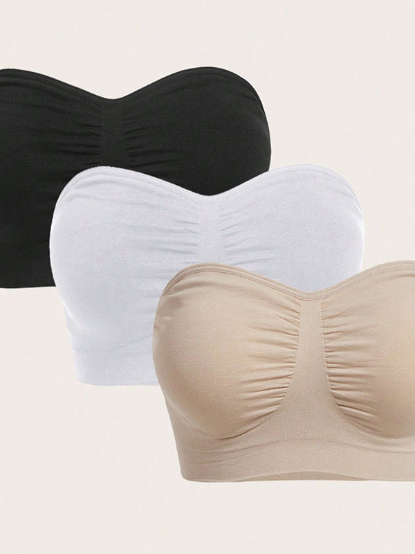 Seamless Backless Comfort Strapless Bra with Ruching