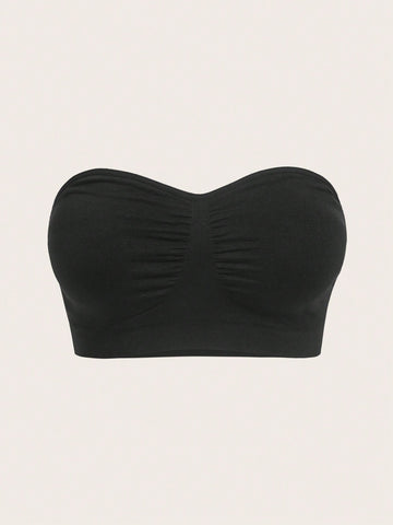 Seamless Backless Comfort Strapless Bra with Ruching