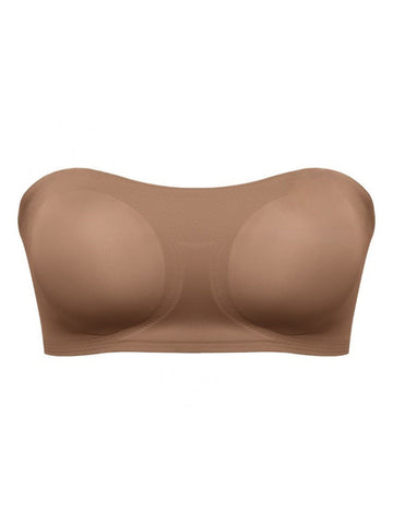 Women's Casual Seamless Simple Side Button Bandeau Bra Peru