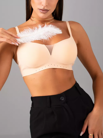 3D Jelly Soft Support Seamless Push-up Wireless Bra Cornsilk