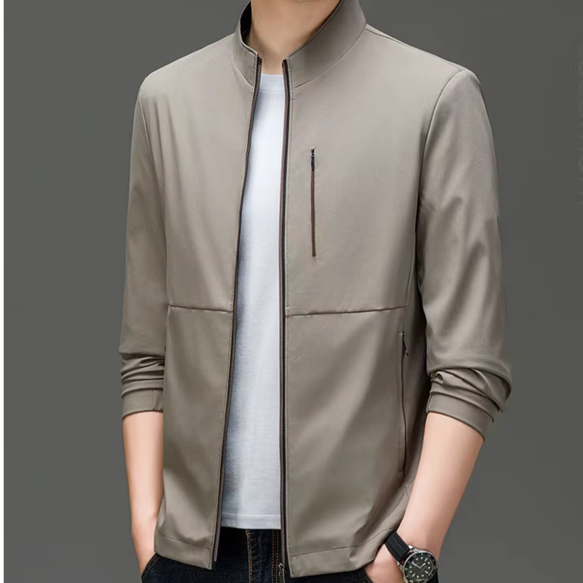 Caleb - Men's Mandarin Collar Jacket