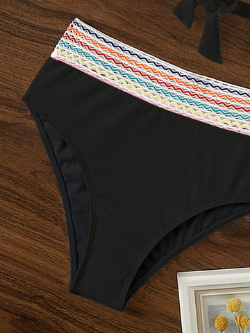 CONJUNTO DE BIKINI DE CANALÉ ONDULADO COLORIDO