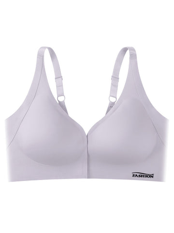 Front Closure Adjustable Seamless Push-up Bra Violet