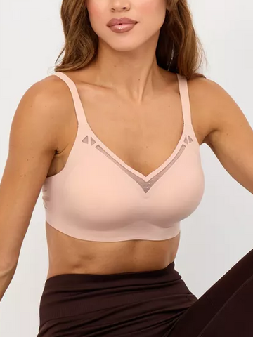 Schöner Push-Up-BH mit Rücken, Anti-Sagging-Seitenbrüste, nahtlos, drahtlos, Rosa