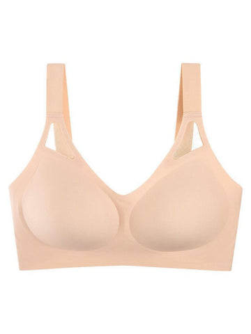 Seamless Fixed Cup Wireless Push-up Bra Ivory