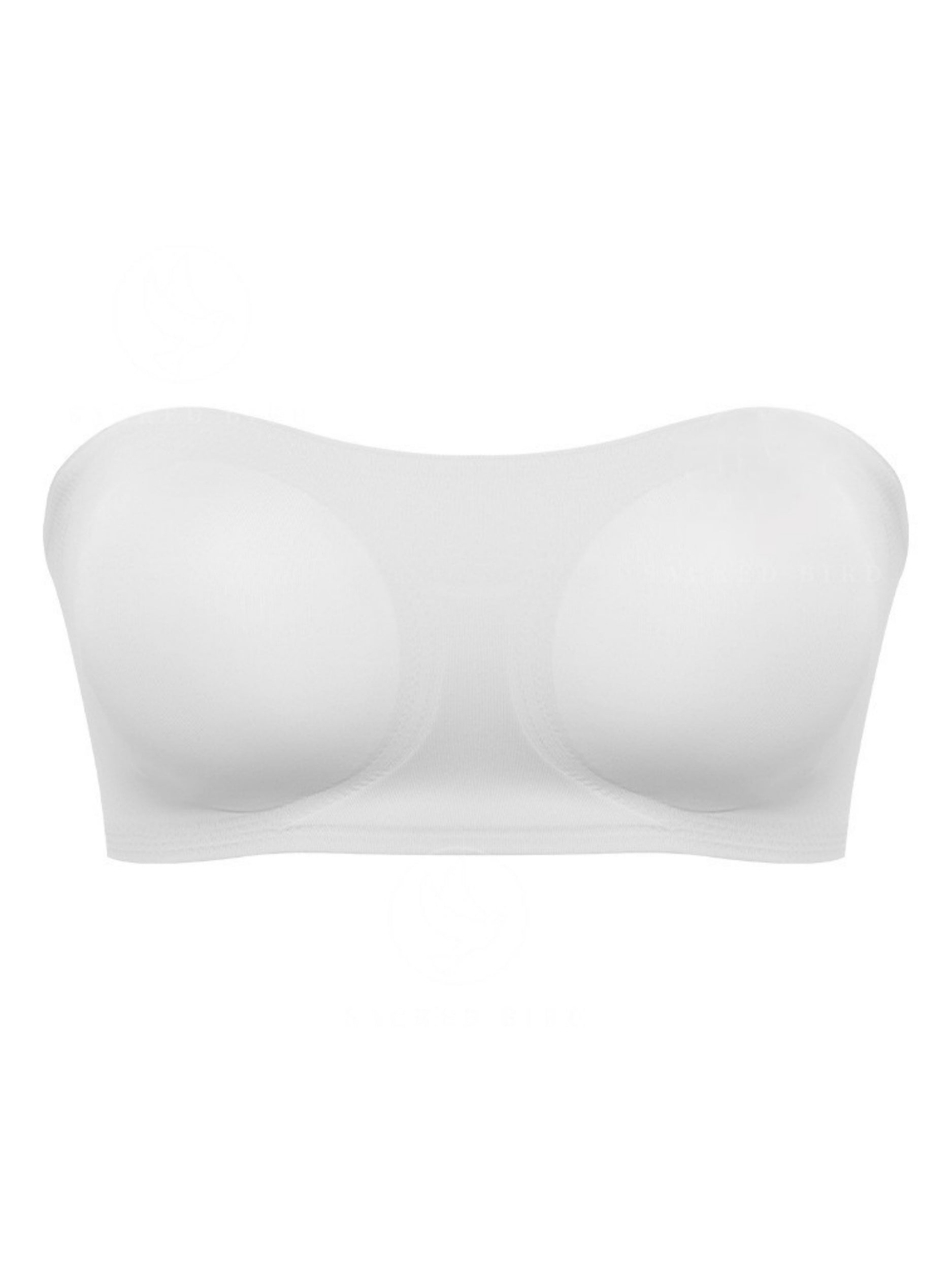 Women's Casual Seamless Simple Side Button Bandeau Bra White