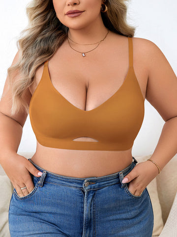 Plus Size Einfacher nahtloser, ausgehöhlter, bügelloser BH Peru