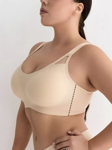 Seamless Fixed Cup Wireless Push-up Bra Ivory