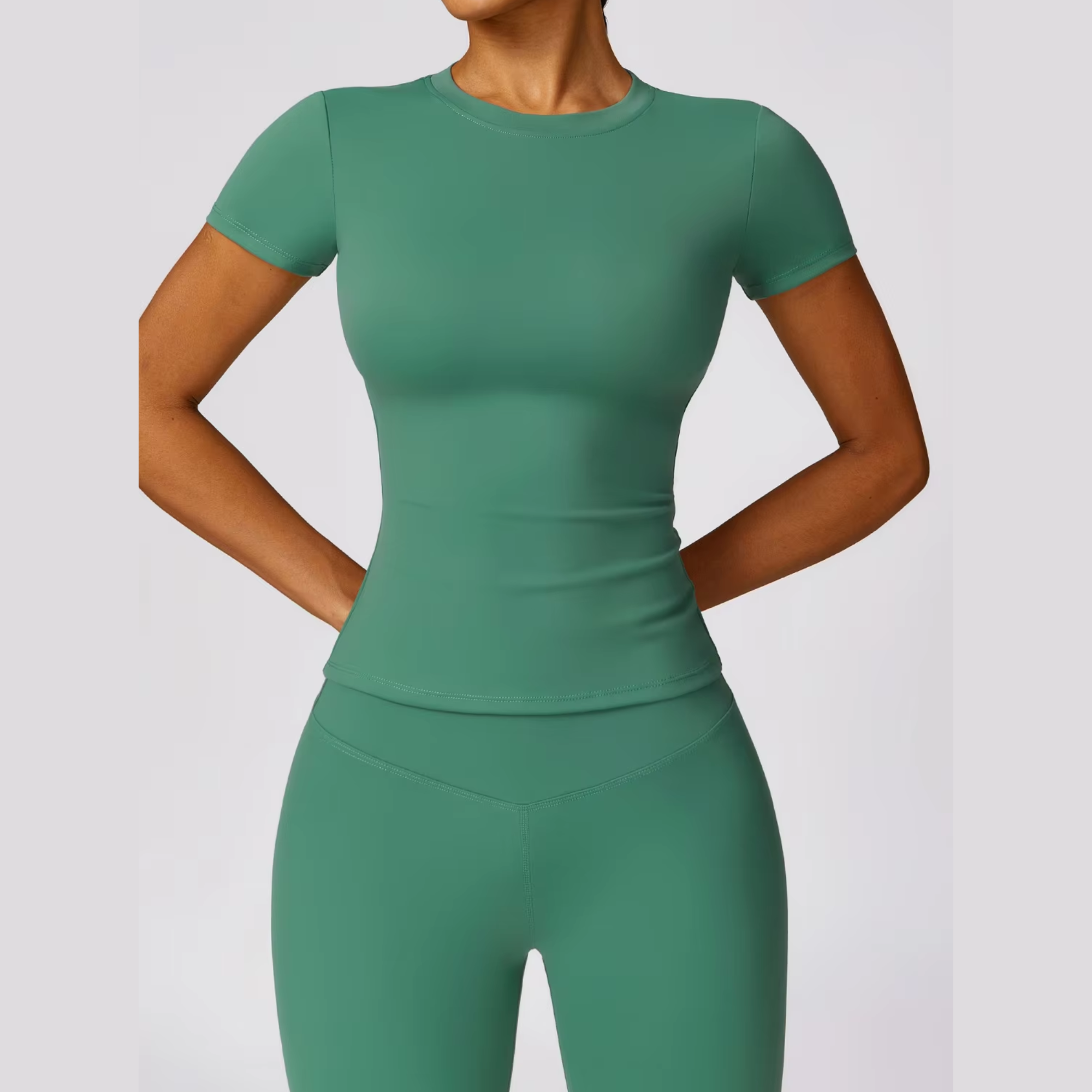 Francine - Two Piece Compression T Shirt & Leggings Active Set