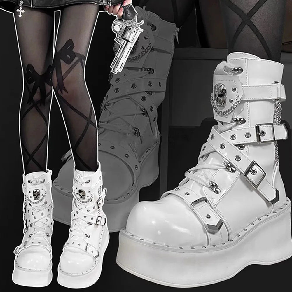 Botas de plataforma punk Y2K