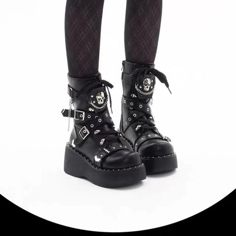 Botas de plataforma punk Y2K