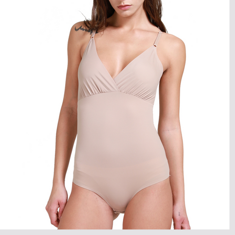 Black V-Neck Shapewear Slimming Bodysuit